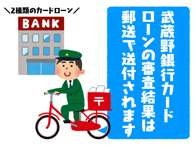 武蔵野銀行カードローンの審査結果は郵送で送付されます